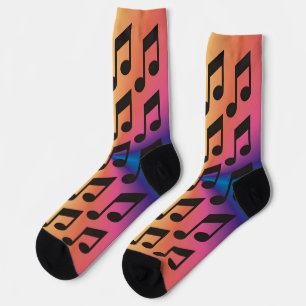 Farbige Musiknote Crew Socken