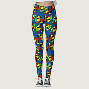Farbige Musiknote Herzmuster Leggings