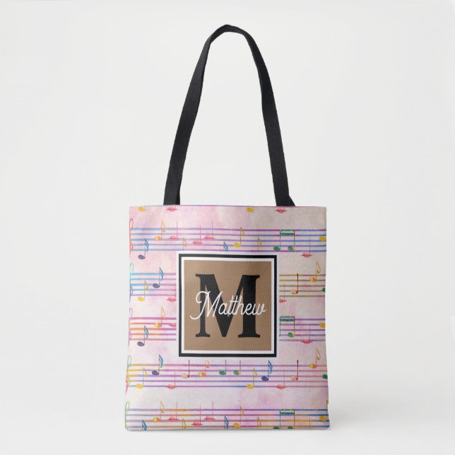 Farbige Musiknote Musician Monogram (Vorderseite)