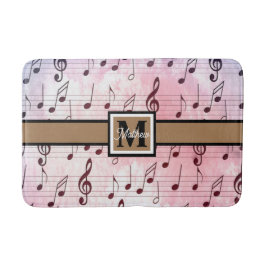 Farbige Musiknote Musician Monogram Badematte
