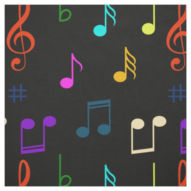 Farbige Musiknote Musiker Musikstil Kunst Stoff (Muster)