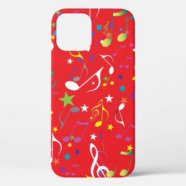 Farbige Musiknoten auf RED Case-Mate iPhone Hülle (Rückseite)