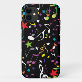 Farbige Musiknoten auf schwarz Case-Mate iPhone Hülle