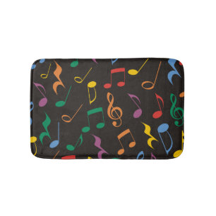 Farbige Musiknoten Badematte