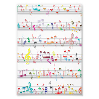 Farbige Musiknoten Fotodruck
