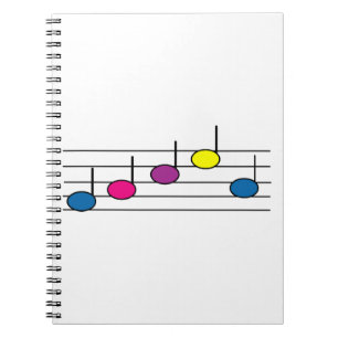 Farbige Musiknoten für Musiker & Musikliebhaber Notizblock