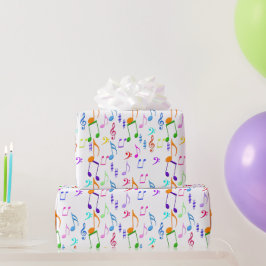 Farbige Musiknoten Geschenkpapier