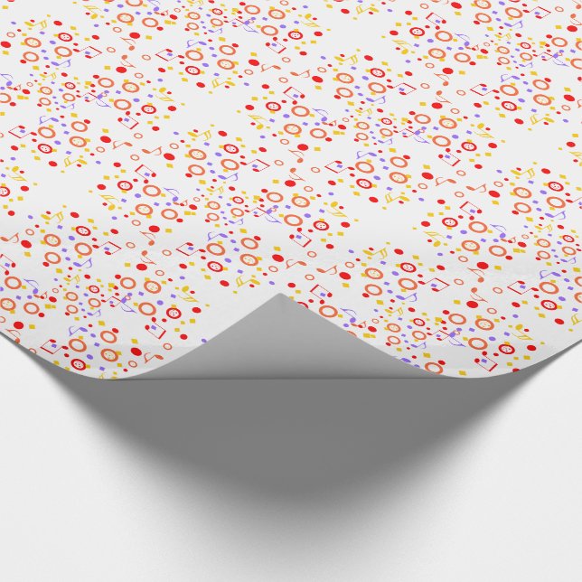 Farbige Musiknoten Geschenkpapier (Ecke)