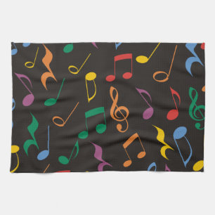 Farbige Musiknoten Handtuch