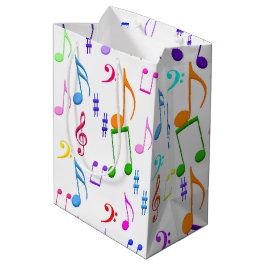 Farbige Musiknoten Mittlere Geschenktüte