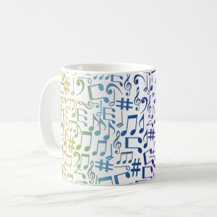 Farbige Musiknoten Musiker Musikliebhaber Kaffeetasse