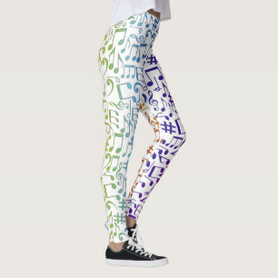 Farbige Musiknoten Musiker Musikliebhaber Leggings