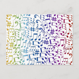 Farbige Musiknoten Musiker Musikliebhaber Postkarte