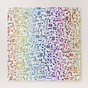 Farbige Musiknoten Musiker Musikliebhaber Puzzle