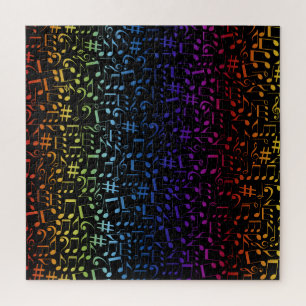Farbige Musiknoten Musiker Musikliebhaber Puzzle