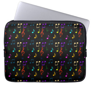 Farbige Musiknoten Musiker Notenkunst Laptopschutzhülle