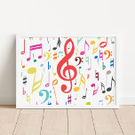Farbige Musiknoten Poster<br><div class="desc">Modernes und elegantes Design bedruckt farbenfrohe Musiknoten. Karo im Grafikdesign-Store für andere Produkte, die diesem Design entsprechen!</div>