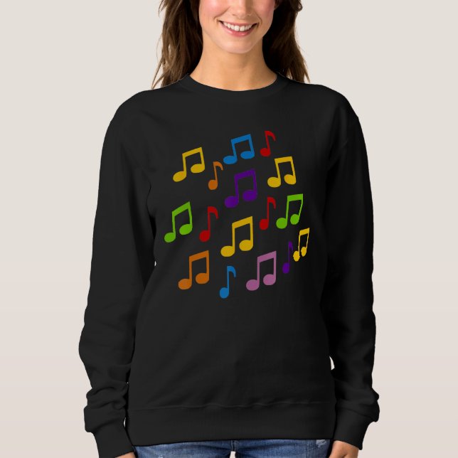 Farbige Musiknoten Sweatshirt (Vorderseite)