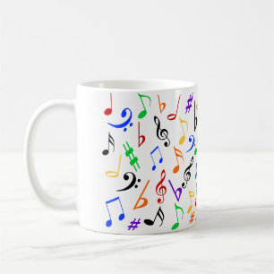 Farbige Musiknoten Tasse