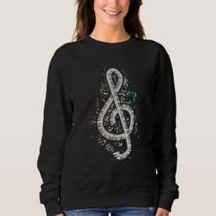 Farbige Musiknoten Treble Clef Keyboards Piano Sweatshirt