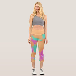Farbige, mutige moderne künstlerische Muster Capri Leggings
