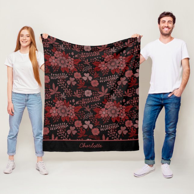 Farbige, nahtlose Blumenmuster personalisierter Na Fleecedecke (Beispiel)