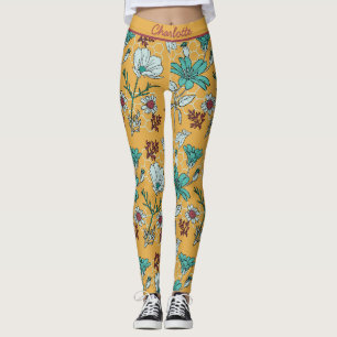 Farbige, nahtlose Blumenmuster personalisierter Na Leggings