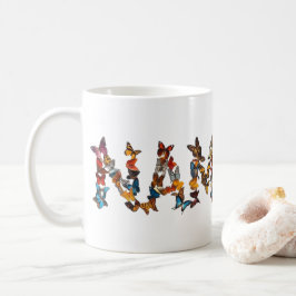 Farbige Namaste-Schmetterlinge - Grafik-Yoga-Kunst Kaffeetasse