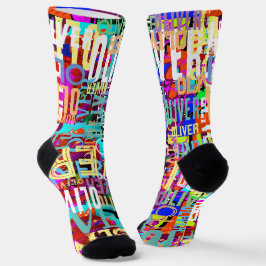 Farbige Namen Replizierte Art Muster Typografie Socken
