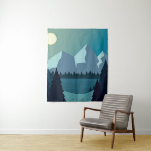 Farbige Naturlandschaft Wandteppich