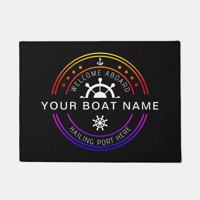Farbige Nautiker Name des benutzerdefinierten Boot Fußmatte (Vorderseite)