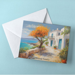 Farbige Naxos Griechenland Ölfarbe Postkarte