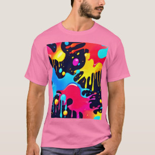 Farbige Neon-Farbspritzer-Kunst T-Shirt