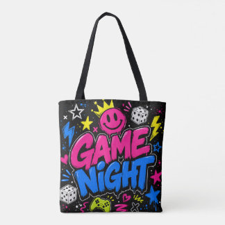 Farbige Neon-Graffiti-Game-Night-Tasche