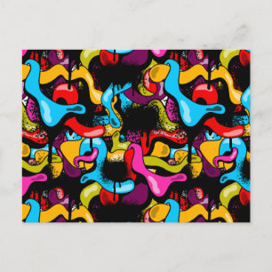 Farbige Neon-Graffiti-Hip-Hop- Street-Art Feiertagspostkarte