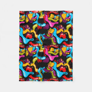 Farbige Neon-Graffiti-Hip-Hop- Street-Art Fleecedecke
