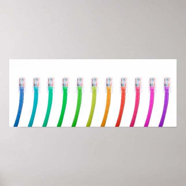 Farbige Netzwerkkabel Poster (Vorne)