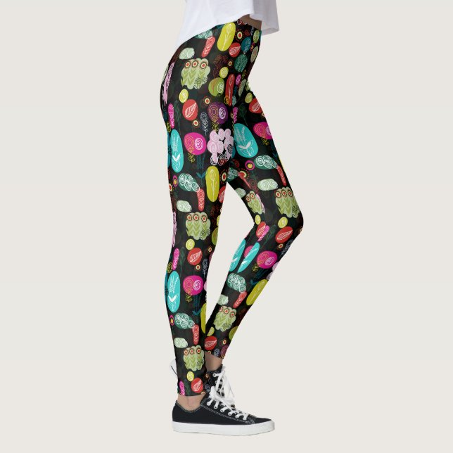 Farbige Niedliche Blume Muster Leggings (Rechts)