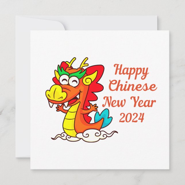 Farbige Niedliche Cartoon Dragon Chinesisch Neues  Karte (Vorderseite)