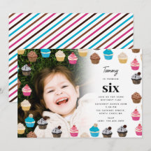 Farbige Niedliche Cupcakes Kinder Foto Geburtstags