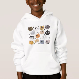 Farbige Niedliche Funny Cats & Paw Muster Hoodie