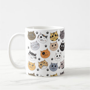 Farbige Niedliche Funny Cats & Paw Muster Kaffeetasse