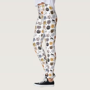 Farbige Niedliche Funny Cats & Paw Muster Leggings