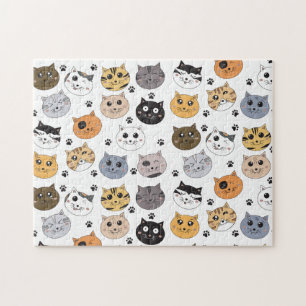 Farbige Niedliche Funny Cats & Paw Muster Puzzle