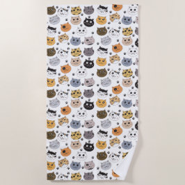 Farbige Niedliche Funny Cats & Paw Muster Strandtuch
