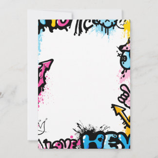 Farbige niedliche Graffiti-Rahmen, Poster oder Pos Dankeskarte