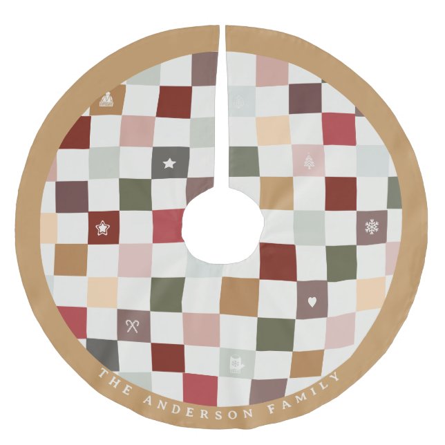 Farbige Niedliche Karton-Karton-Karton Polyester Weihnachtsbaumdecke (Vorderseite)