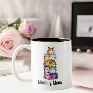 Farbige Niedliche Katzen Katzenjacke Mama Für Haus Zweifarbige Tasse