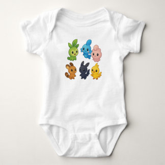 Farbige niedliche Kreaturen - Whimsische Charakter Baby Strampler