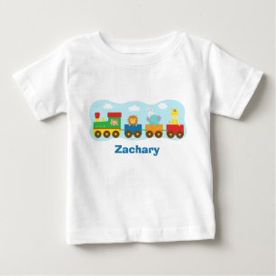 Farbige niedliche Tiere Zug für Babys Baby T-shirt